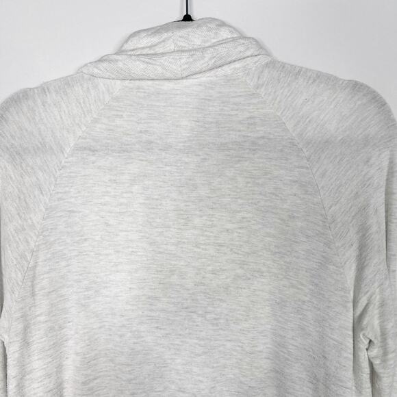 Athleta Small S Light Gray Studio Yoga Wrap Cardigan Sweater Draped Front Modal - Picture 8 of 12